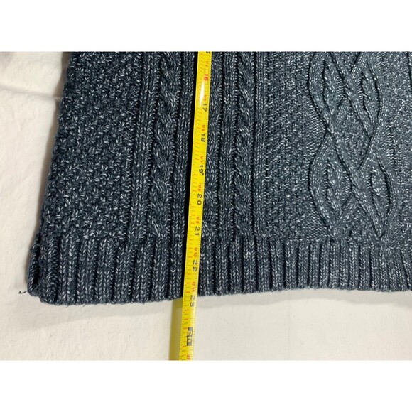 Abercrombie & Fitch Cable Knit Sweater Womens L Blue Fisherman Pullover - Picture 6 of 7